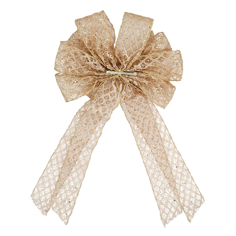 21" Champagne Window Mesh Tree Bow by Celebrate It®