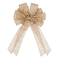 21" Champagne Window Mesh Tree Bow by Celebrate It®