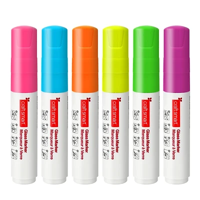 Fluorescent 3-in-1 Nib Glass Markers Set by Craft Smart®