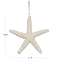 12.5" Handmade Wrapped Jute Starfish Hanging Wall Décor
