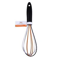 Mini Black, Orange & White Silicone Whisk by Makery™