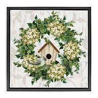 Stupell Industries Spring Birdhouse Wreath Floater Framed Art