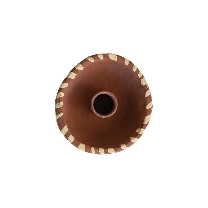 Hello Honey® 5" Round Decorative Hand-Painted Paper Mache Taper Holder