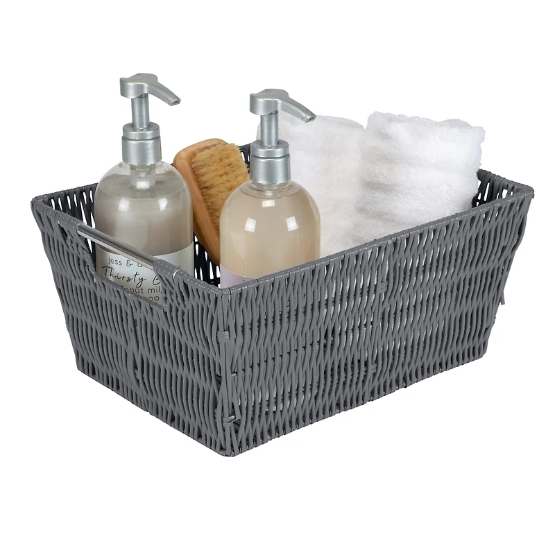 Simplify Charcoal Rattan Tote Basket Set, 3ct.