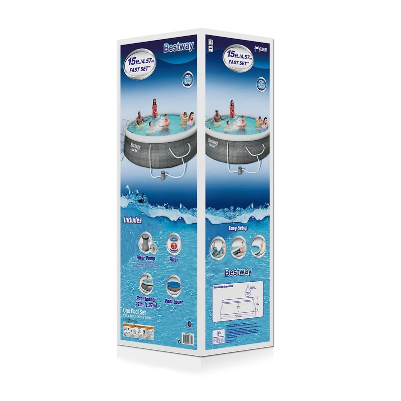 Bestway® Fast Set™ 15ft. Round Inflatable Pool Set