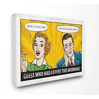 Stupell Industries Morning Coffee Comic Book Canvas Wall Art