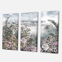 Designart - Retro Flowers By The Sea Side