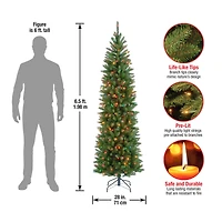 ft. Pre-lit Kingswood Fir Pencil Artificial Christmas Tree