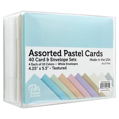 PA Paper™ Accents Textured Pastel Card & Envelope Set, 4.25" x 5.5"