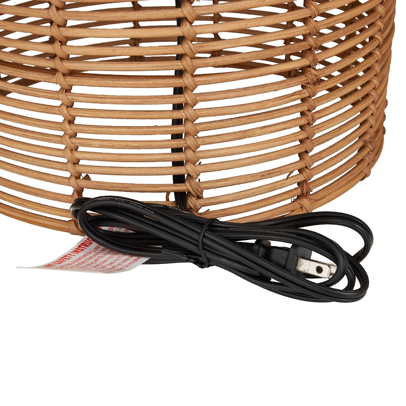 Brown Polyester Natural Table Lamp, 25" x 15" x 15"