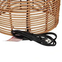 Brown Polyester Natural Table Lamp, 25" x 15" x 15"