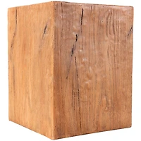 18" Natural Textured Wood Grain Outdoor Accent Table