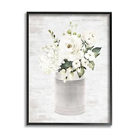 Stupell Industries White Floral Bouquet Country Antique Milk Tin Framed Wall Art