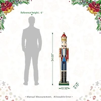 Glitzhome® 54" Wooden Christmas Glitter King Nutcracker