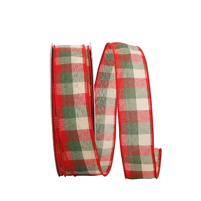 Reliant 1.5" x 50yd. Holiday Check Value Wired Ribbon