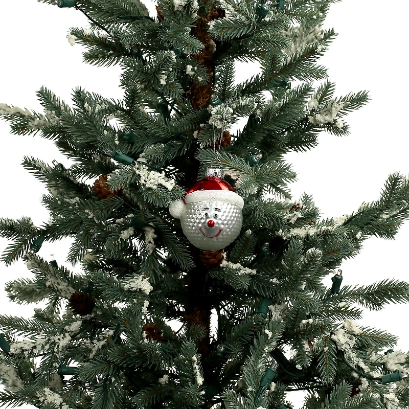 3" White Golf Ball in Santa Hat Glass Ornament by Ashland®