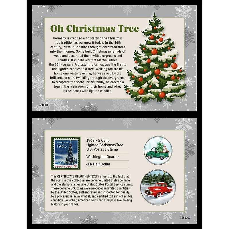 The History of The Christmas Tree Coin and Stamp Set