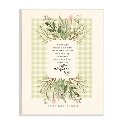 Stupell Industries What Lies Behind Us Phrase Motivational Living Today Wall Plaque