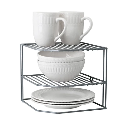 Kitchen Details Gray Corner Shelf Organizer