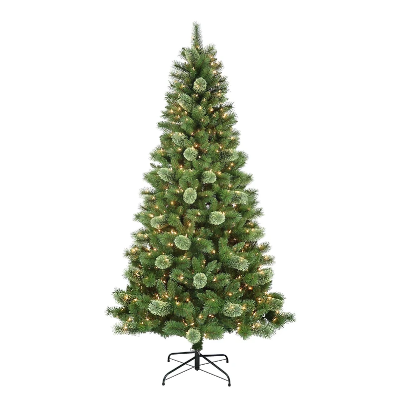 7.5ft. Pre-Lit Western Pine Artificial Christmas Tree, Clear Lights