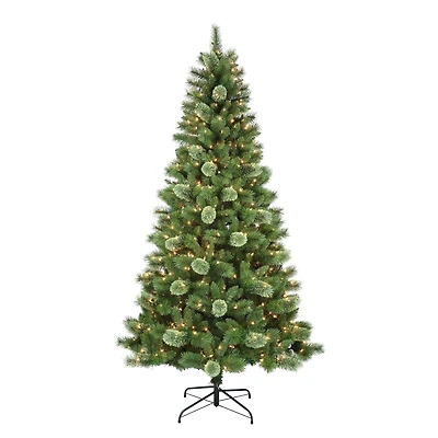 7.5ft. Pre-Lit Western Pine Artificial Christmas Tree, Clear Lights