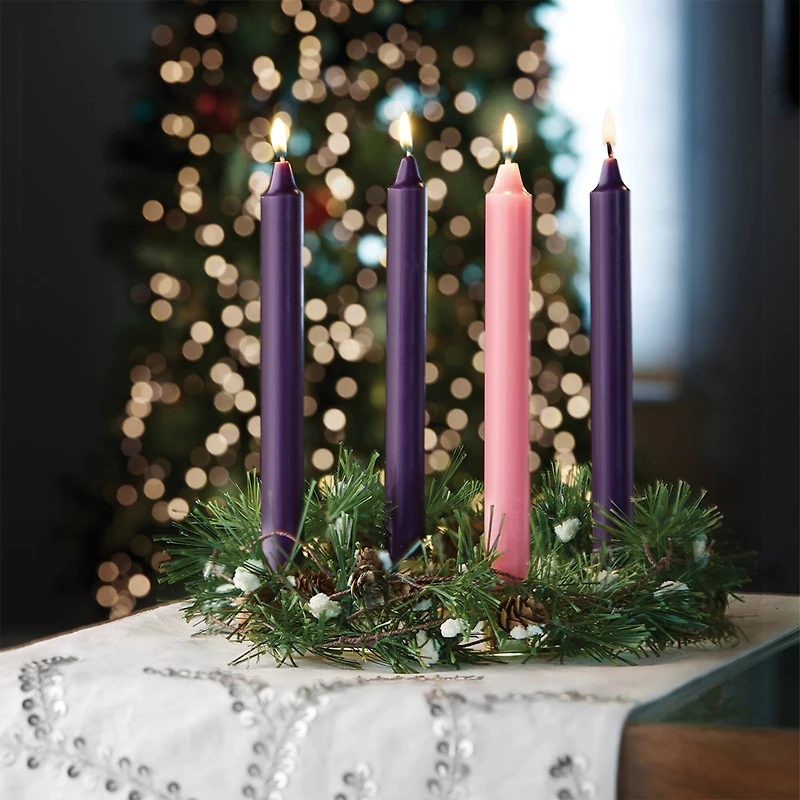 Root Candles 9" Unscented Advent Arista Taper Candles, 4ct. 