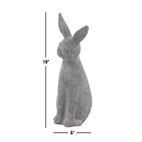 18" Gray Stone Farmhouse Rabbit Garden Sculpture
