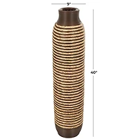 40" Brown Seagrass Handmade Vase