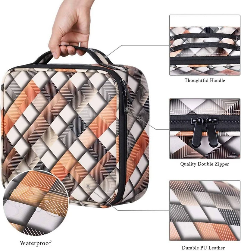 NEX™ Black Adjustable Waterproof Travel Makeup Bag with Dividers