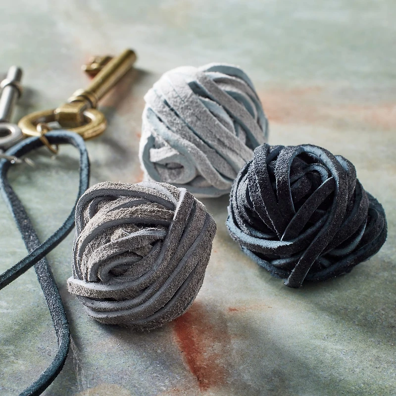 Black, Pewter and Charcoal Soft Leather Lace Cording By Bead Landing™