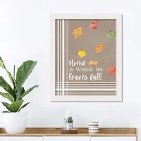 Home Is Where The Leaves Fall Wall Art with White Frame