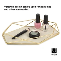 Umbra Matte Brass Prisma Jewelry Tray