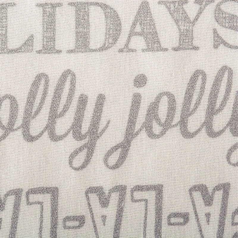 DII® Silver Christmas Collage Tablecloth