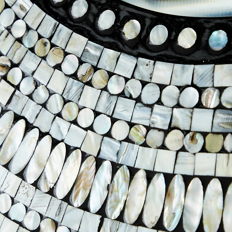 32" Blue Wood Coastal Wall Mirror