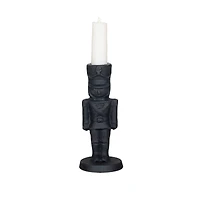 Hello Honey® 5.5" Black Cast Metal Soldier Taper Candle Holder