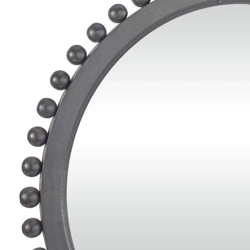 35" Mango Wood Beaded Ball Frame Wall Mirror