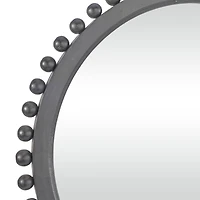 35" Mango Wood Beaded Ball Frame Wall Mirror