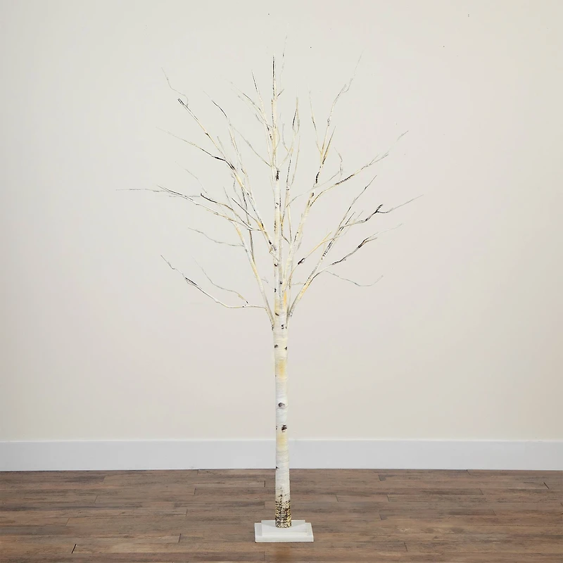 6ft. Pre-Lit White Birch Artificial Christmas Tree, Warm White LED Lights