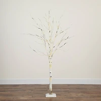 6ft. Pre-Lit White Birch Artificial Christmas Tree, Warm White LED Lights