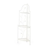 Glitzhome® 3-Tiered Metal Corner Shelf Planter Stand