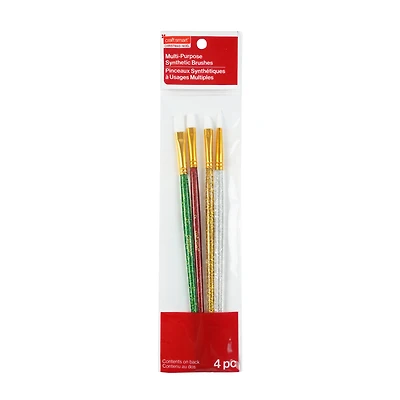Christmas Glitter Multi-Purpose Synthetic Brushes Set by Craft Smart®