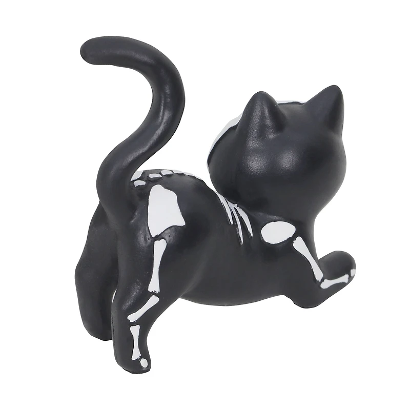 4.75" Black & White Skeleton Cat Tabletop Décor by Ashland®