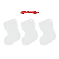 3.5" Stocking Ceramic Sublimation Ornaments, 3ct. by Make Market®