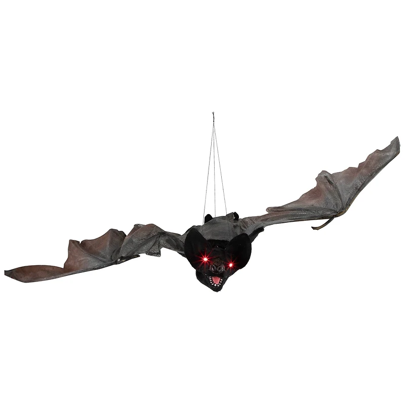 LED Lighted and Animated Halloween Bat with Moving Wings - 48"