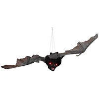LED Lighted and Animated Halloween Bat with Moving Wings - 48"