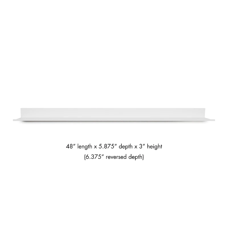 Hangz™ White Reversible No Stud 6" Depth Floating Shelf