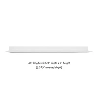 Hangz™ White Reversible No Stud 6" Depth Floating Shelf
