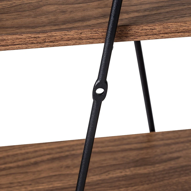 Honey Can Do 28" Three-Tier Decorative Metal & Wood Wall Shelves