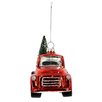 4.5" Truck with Christmas Tree Glass Ornament by Ashland®