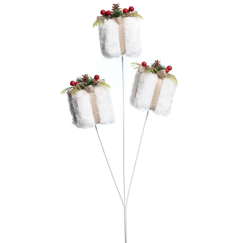 24.5" White Fuzzy Gift Box Stem by Ashland®